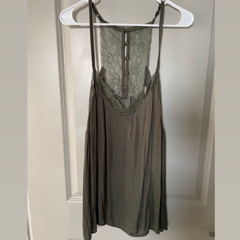 Olive Green Lacy Blouse